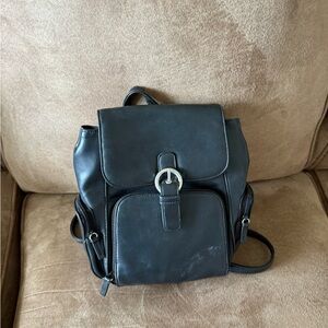 Black Leather Backpack
